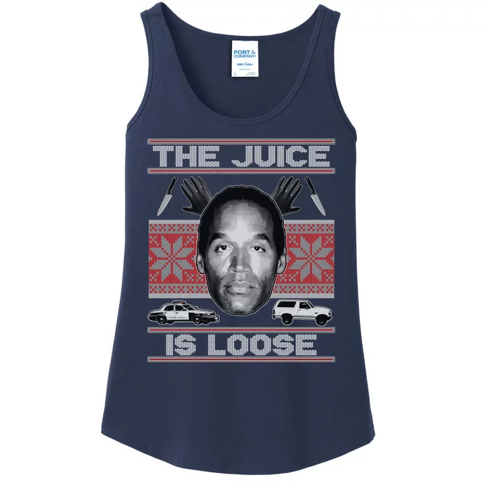 The Juice Is Loose OJ Ugly Christmas Sweater Ladies Essential Tank