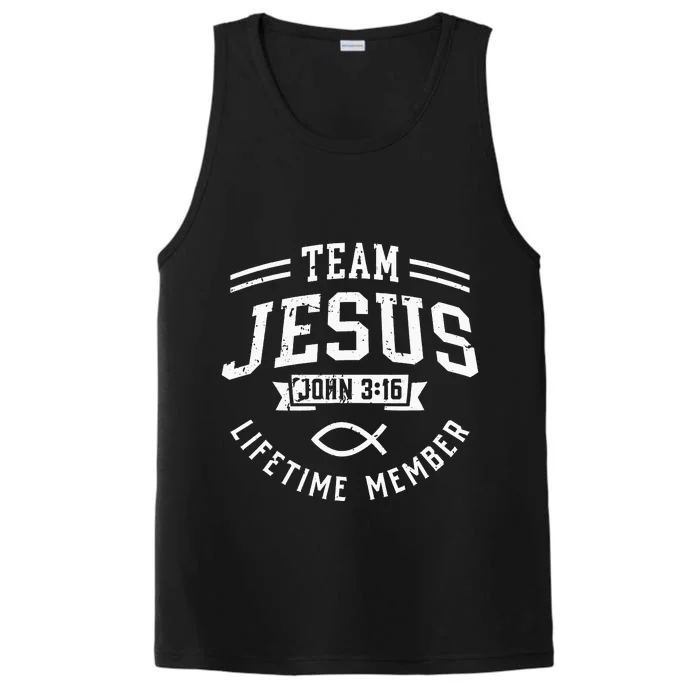 Team Jesus John 316 Lifetime Member God Christian Gift Performance Tank