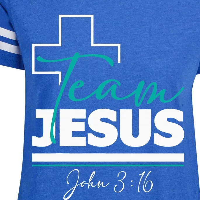 Team Jesus John 316 Christian Religious Bible Church Enza Ladies Jersey Football T-Shirt