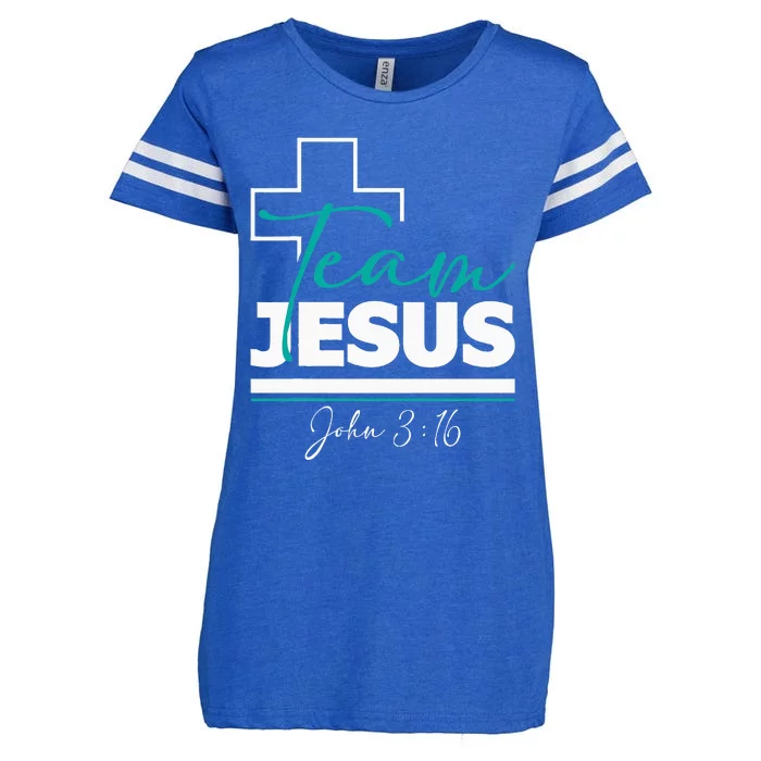 Team Jesus John 316 Christian Religious Bible Church Enza Ladies Jersey Football T-Shirt