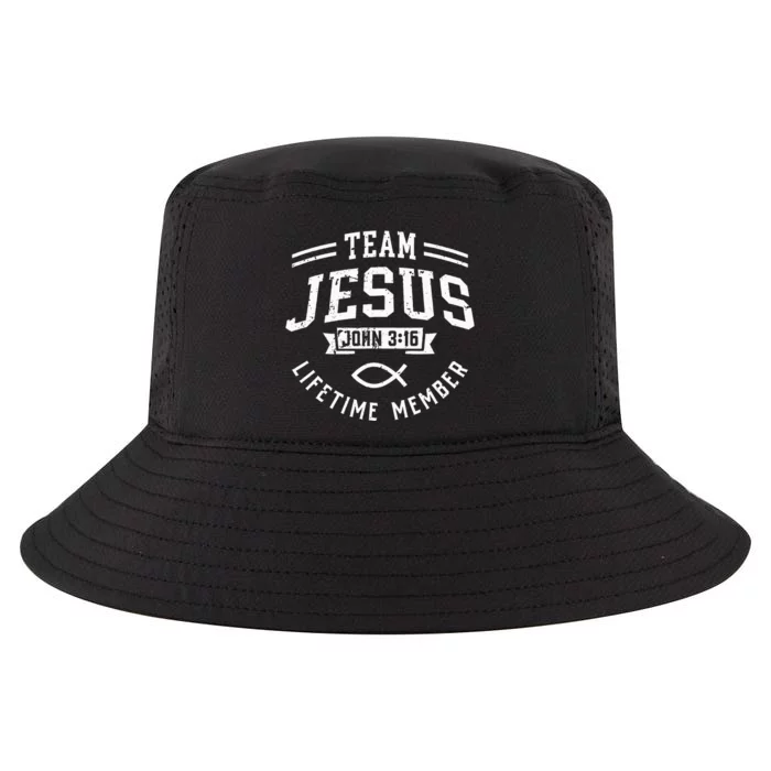 Team Jesus John 316 Lifetime Member God Christian Gift Cool Comfort Performance Bucket Hat