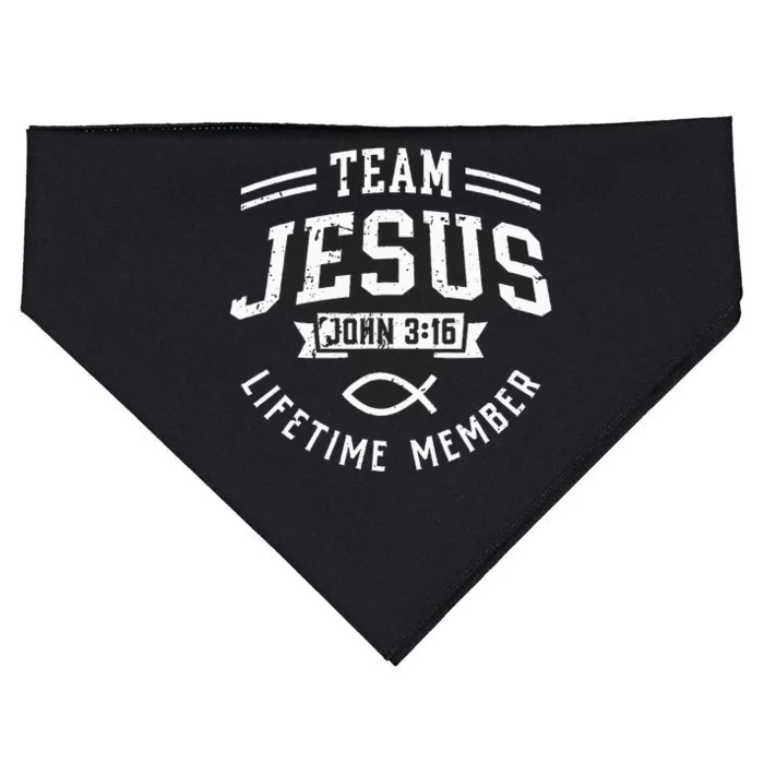 Team Jesus John 316 Lifetime Member God Christian Gift USA-Made Doggie Bandana