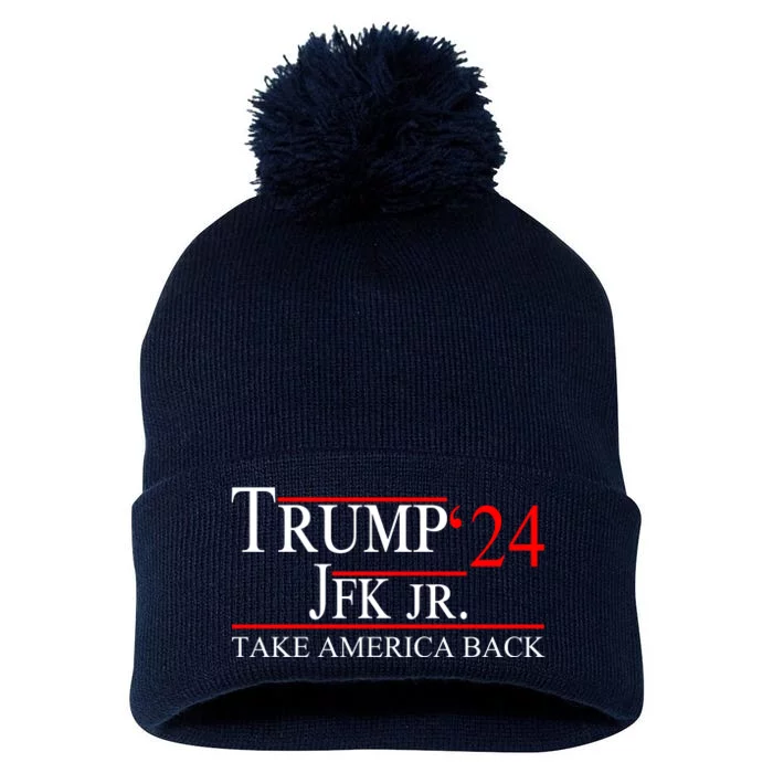 Trump JFK Jr Take America Back 2024 Pom Pom 12in Knit Beanie