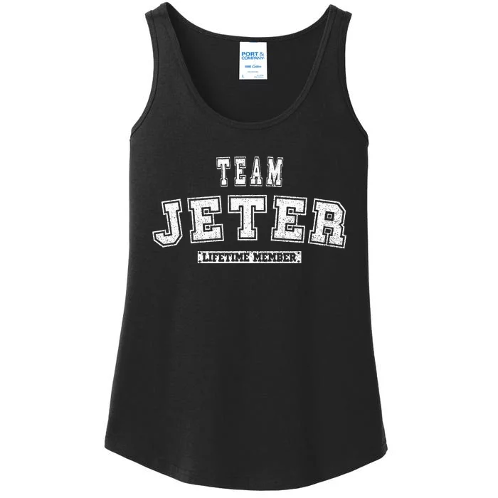 Team Jeter Lifetime Member Family Last Name Ladies Essential Tank