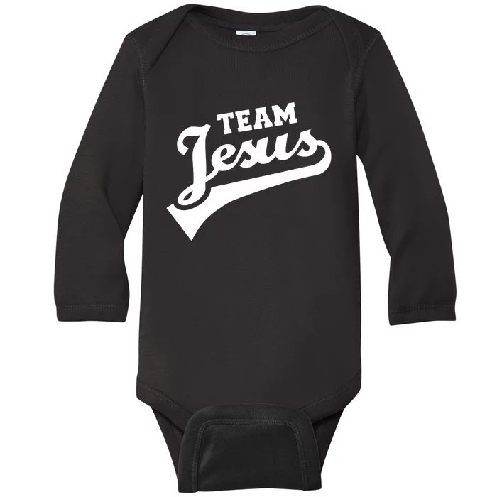 Team Jesus Lifetime Member Funny Christian Baby Long Sleeve Bodysuit