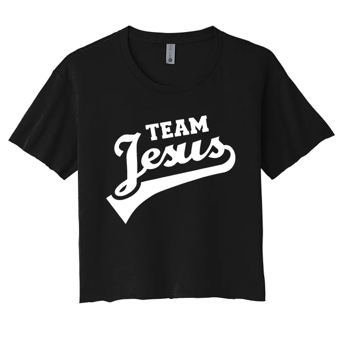 Team Jesus Lifetime Member Funny Christian Women's Crop Top Tee