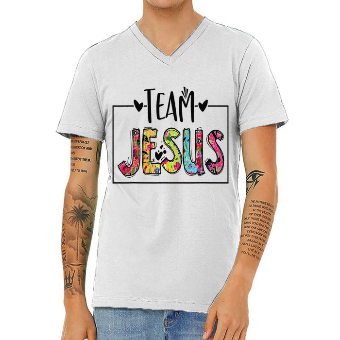 Team Jesus Lover Christian Religious Believers God V-Neck T-Shirt