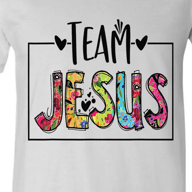 Team Jesus Lover Christian Religious Believers God V-Neck T-Shirt