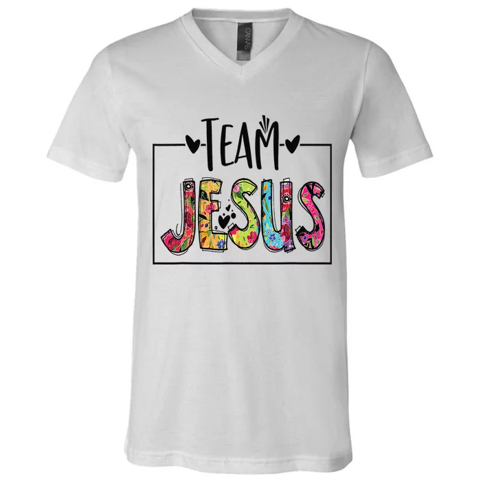 Team Jesus Lover Christian Religious Believers God V-Neck T-Shirt