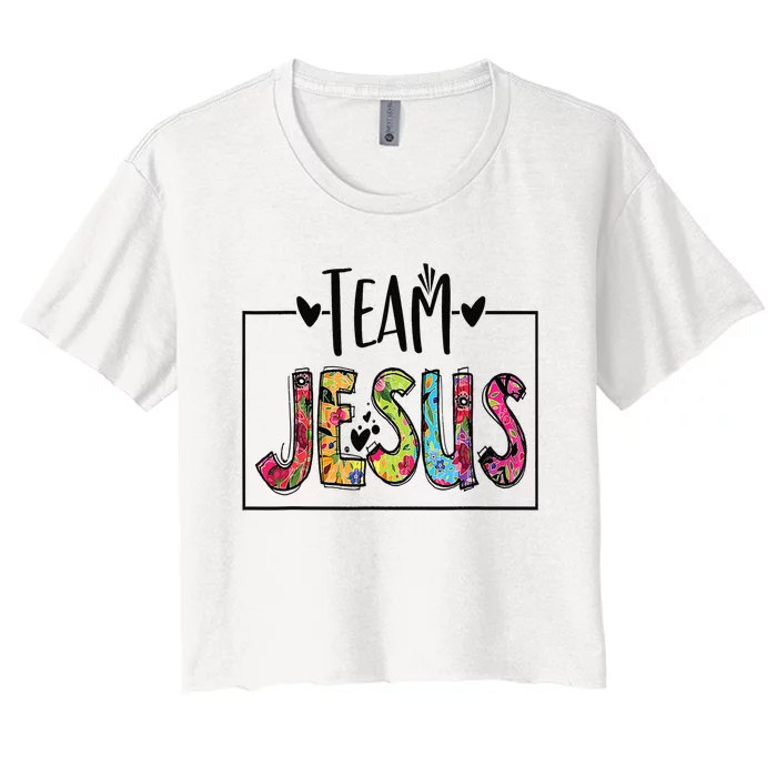 Team Jesus Lover Christian Religious Believers God Women's Crop Top Tee