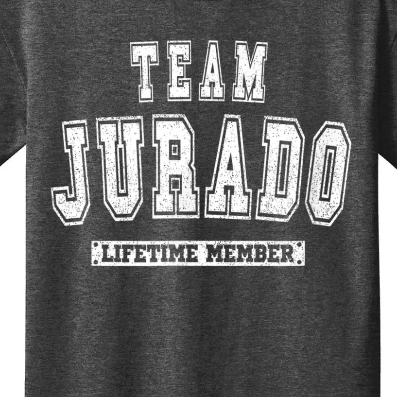 Team Jurado Lifetime Member Family Last Name Kids T-Shirt