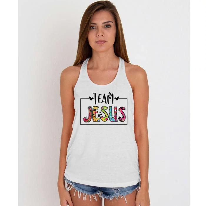 Team Jesus Lover Christian Religious Believers God Women's Knotted Racerback Tank