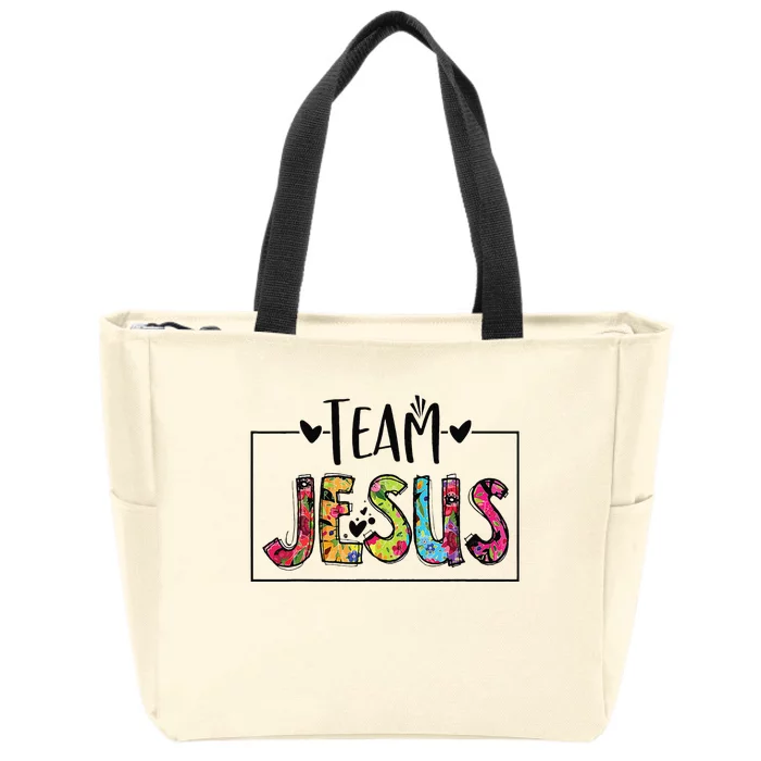 Team Jesus Lover Christian Funny Believers God Zip Tote Bag