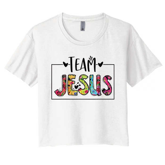 Team Jesus Lover Christian Funny Believers God Women's Crop Top Tee