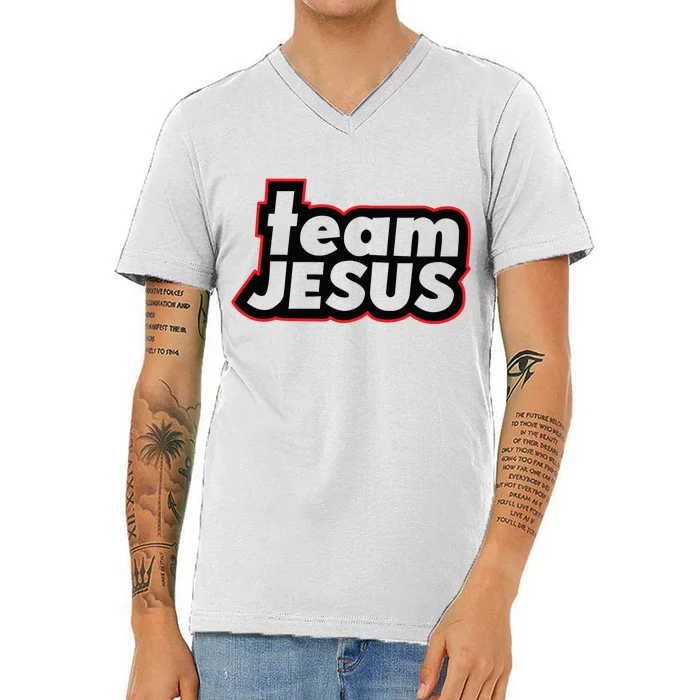 Team Jesus Lover Christian Religious Believers God V-Neck T-Shirt