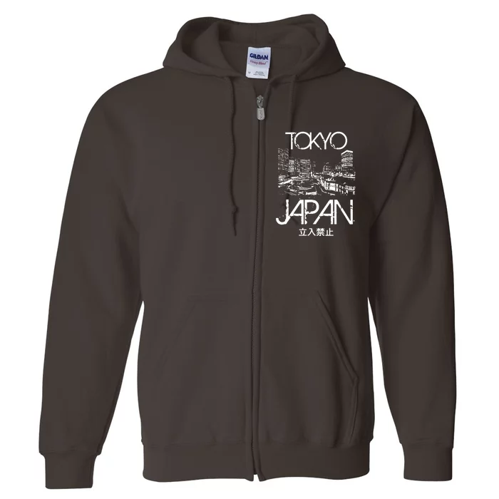 Tokyo Japan Metropolitan Silhouette Full Zip Hoodie