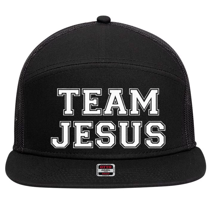 Team Jesus Men Women Kids Fun Christian 7 Panel Mesh Trucker Snapback Hat