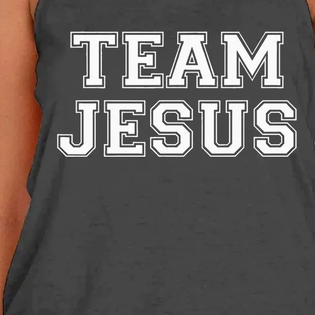 Team Jesus Men Women Kids Fun Christian Women's Knotted Racerback Tank