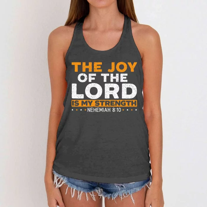 The Joy Of The Lord Is My Strength Christian Believer Women's Knotted Racerback Tank