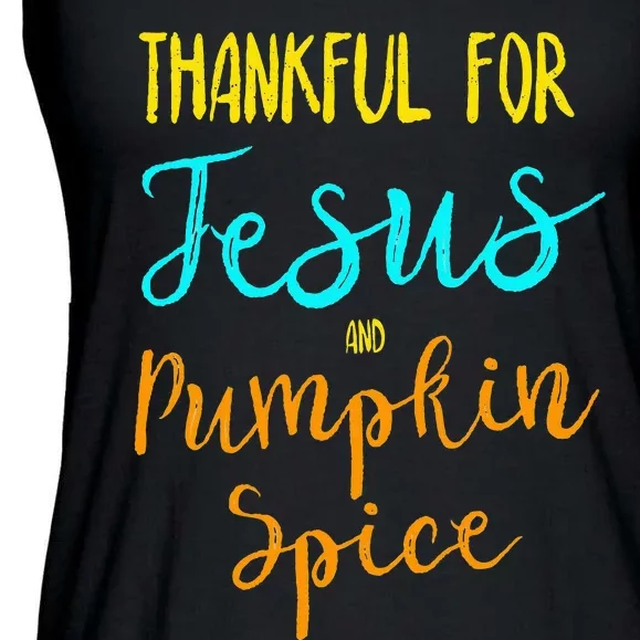 Thankful Jesus Pumpkin Spice Thanksgiving Pajamas Top Ladies Ladies Essential Flowy Tank