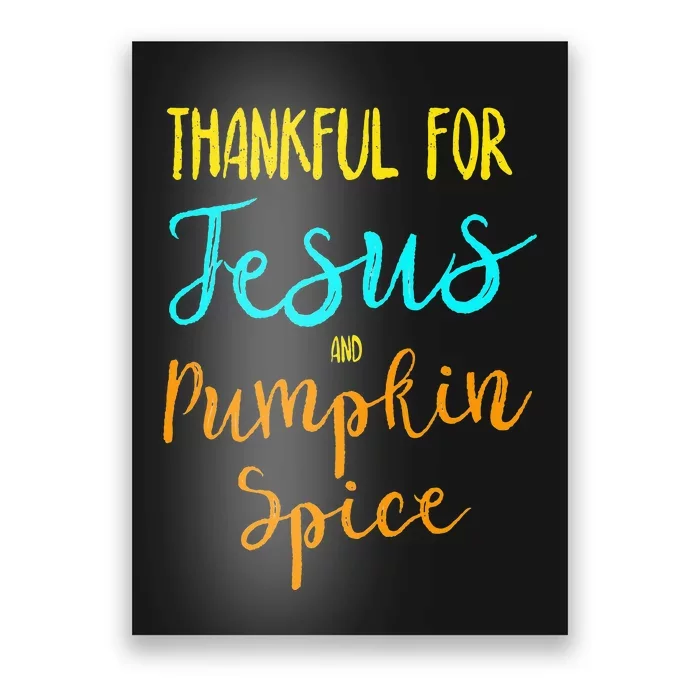 Thankful Jesus Pumpkin Spice Thanksgiving Pajamas Top Ladies Poster