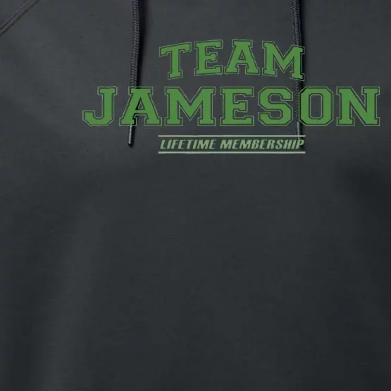 Team Jameson Proud Family Surname Last Name Gift Performance Fleece Hoodie