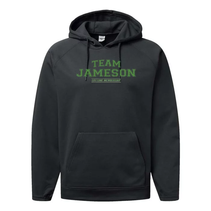 Team Jameson Proud Family Surname Last Name Gift Performance Fleece Hoodie