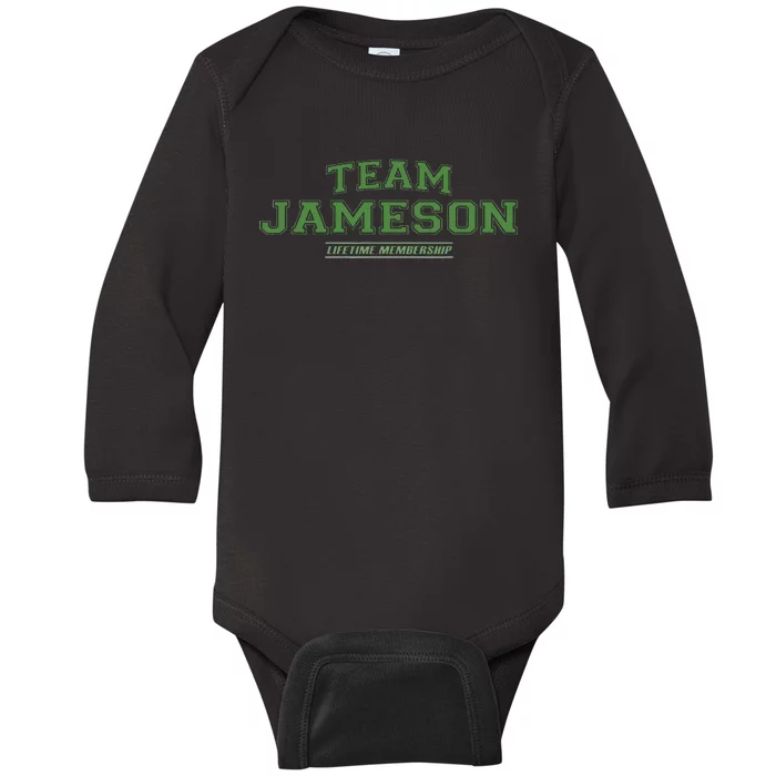 Team Jameson Proud Family Surname Last Name Gift Baby Long Sleeve Bodysuit