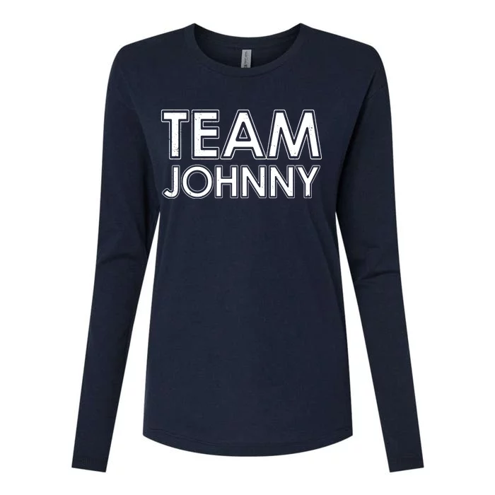 Team Johnny Retro Womens Cotton Relaxed Long Sleeve T-Shirt