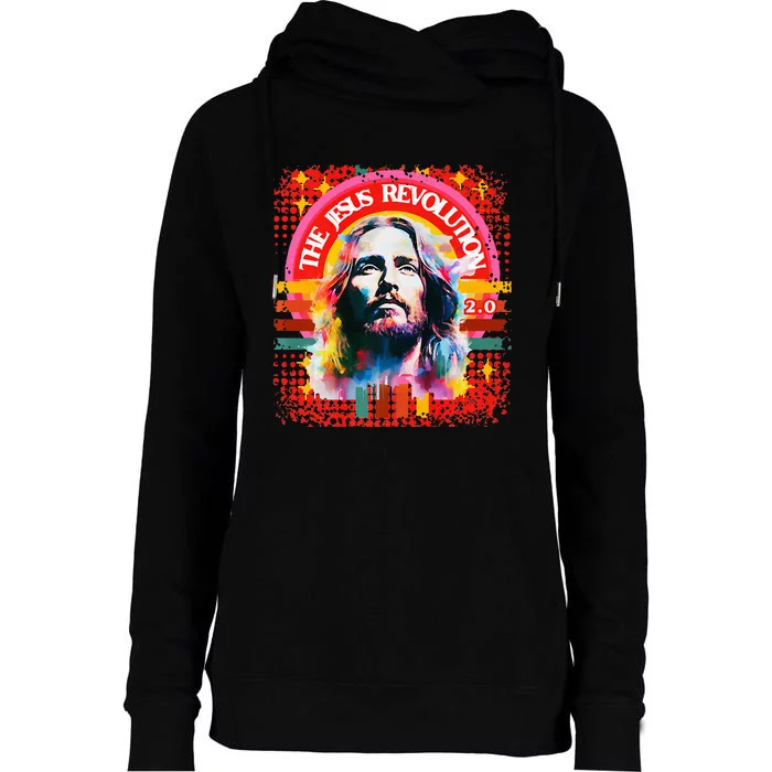 The Jesus Revolution 2 0 Psychedelic Christian Womens Funnel Neck Pullover Hood