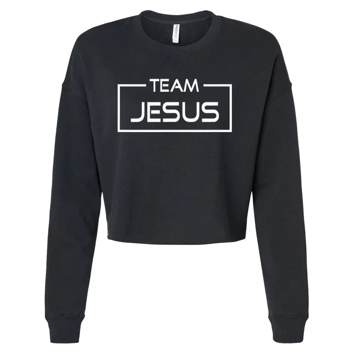 Team Jesus Religious Cropped Pullover Crew