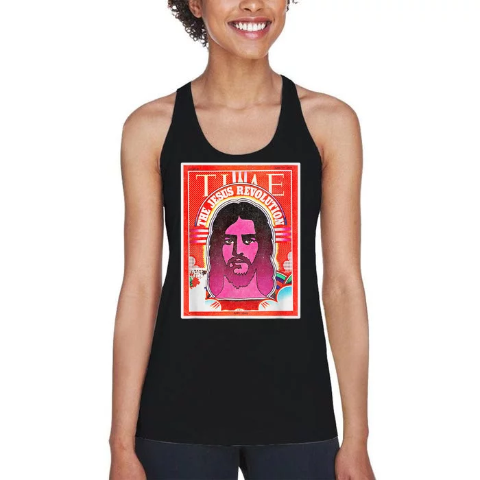 The Jesus Revolution Retro Vintage Christian Revival 70s 60s Women's Racerback Tank