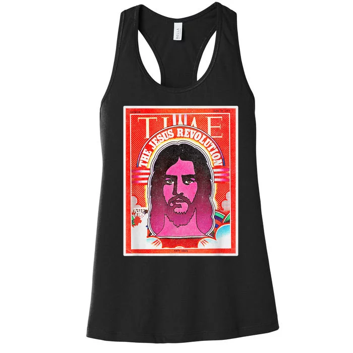 The Jesus Revolution Retro Vintage Christian Revival 70s 60s Women's Racerback Tank