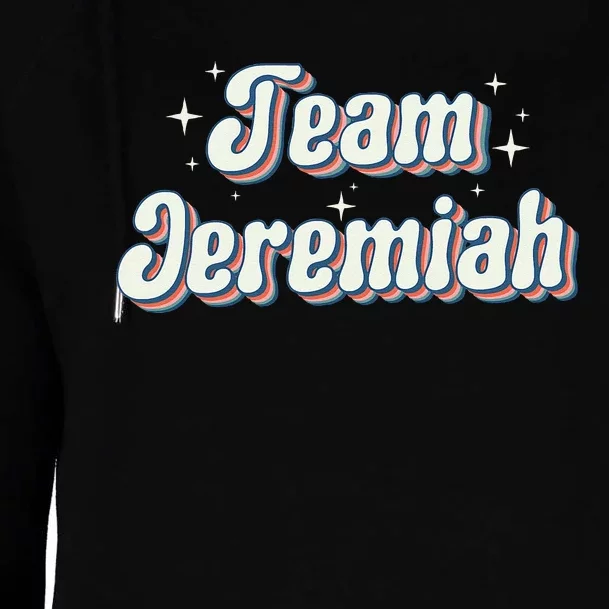 Team Jeremiah Retro Groovy Womens Funnel Neck Pullover Hood