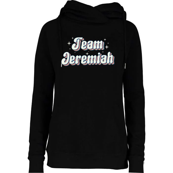 Team Jeremiah Retro Groovy Womens Funnel Neck Pullover Hood