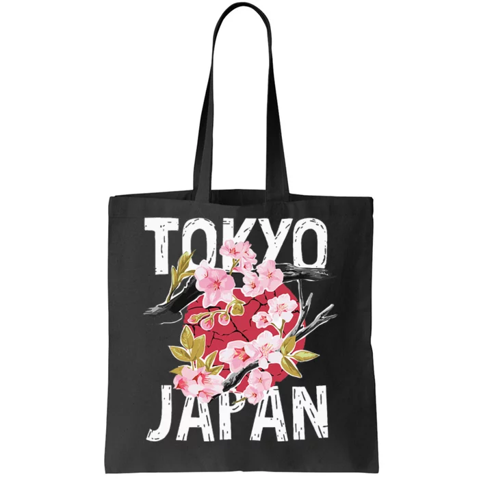 Tokyo Japan Sakura Cherry Blossom On Japan Red Sun Tote Bag