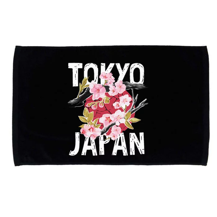 Tokyo Japan Sakura Cherry Blossom On Japan Red Sun Microfiber Hand Towel