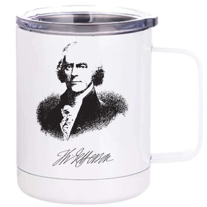 Thomas Jefferson Signature American Hero Presidential Front & Back 12oz Stainless Steel Tumbler Cup