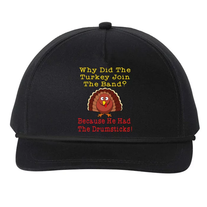 Thanksgiving Joke Turkey Drumsticks Band Drummer Snapback Five-Panel Rope Hat