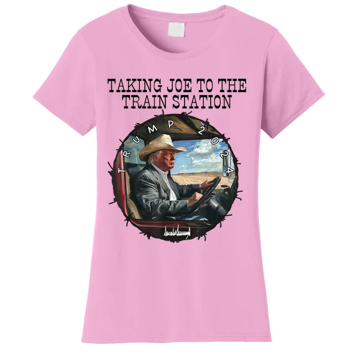 Taking Joe To The Train Station Trump 2024 Women's T-Shirt