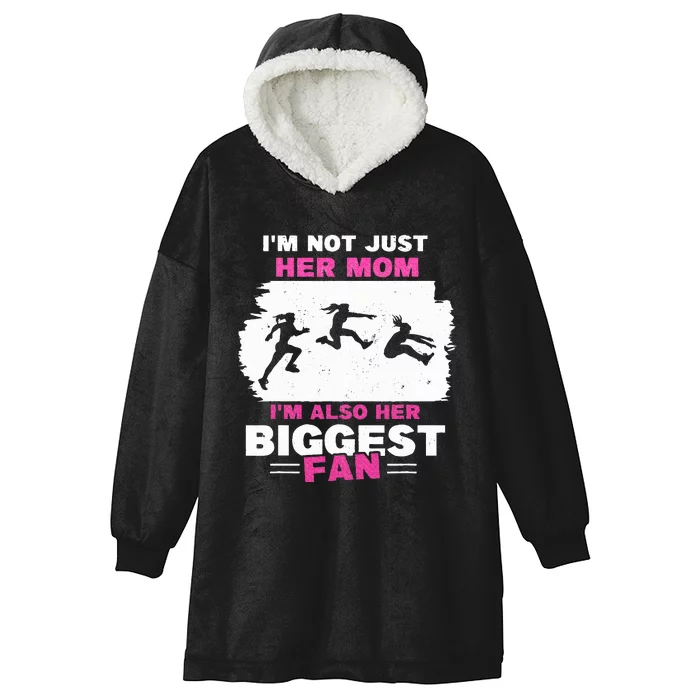 Triple Jumper Track And Field Women Mother Mom Of Long Jump Hooded Wearable Blanket