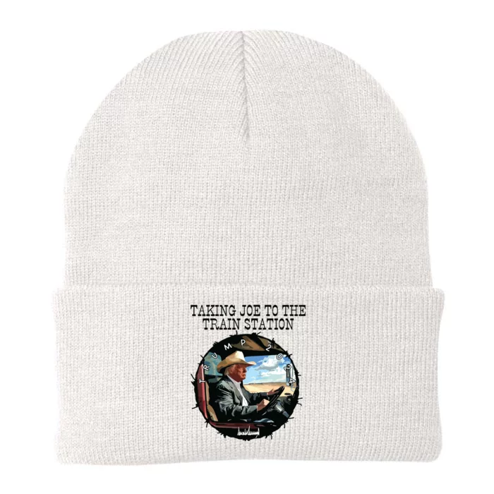 Taking Joe To The Train Station Trump 2024 Knit Cap Winter Beanie