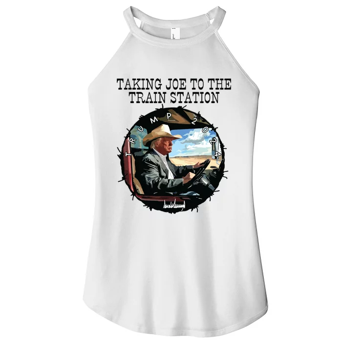 Taking Joe To The Train Station Trump 2024 Women’s Perfect Tri Rocker Tank