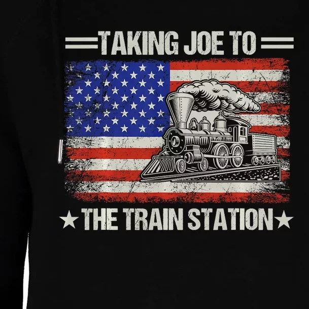 Taking Joe To The Train Station Trump 2024 Womens Funnel Neck Pullover Hood