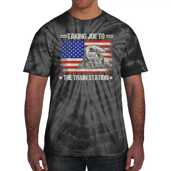 Taking Joe To The Train Station Trump 2024 Tie-Dye T-Shirt