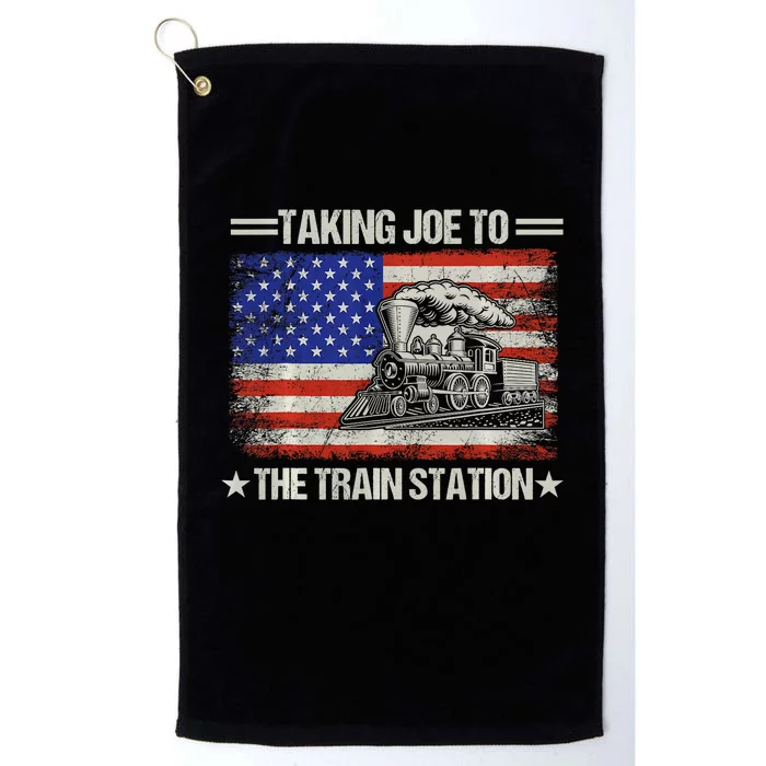 Taking Joe To The Train Station Trump 2024 Platinum Collection Golf Towel