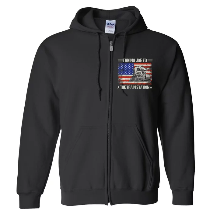 Taking Joe To The Train Station Trump 2024 Full Zip Hoodie