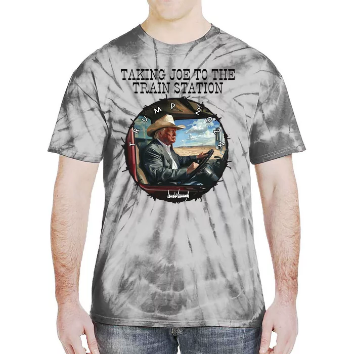 Taking Joe To The Train Station Trump 2024 Tie-Dye T-Shirt