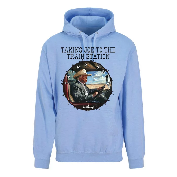 Taking Joe To The Train Station Trump 2024 Unisex Surf Hoodie