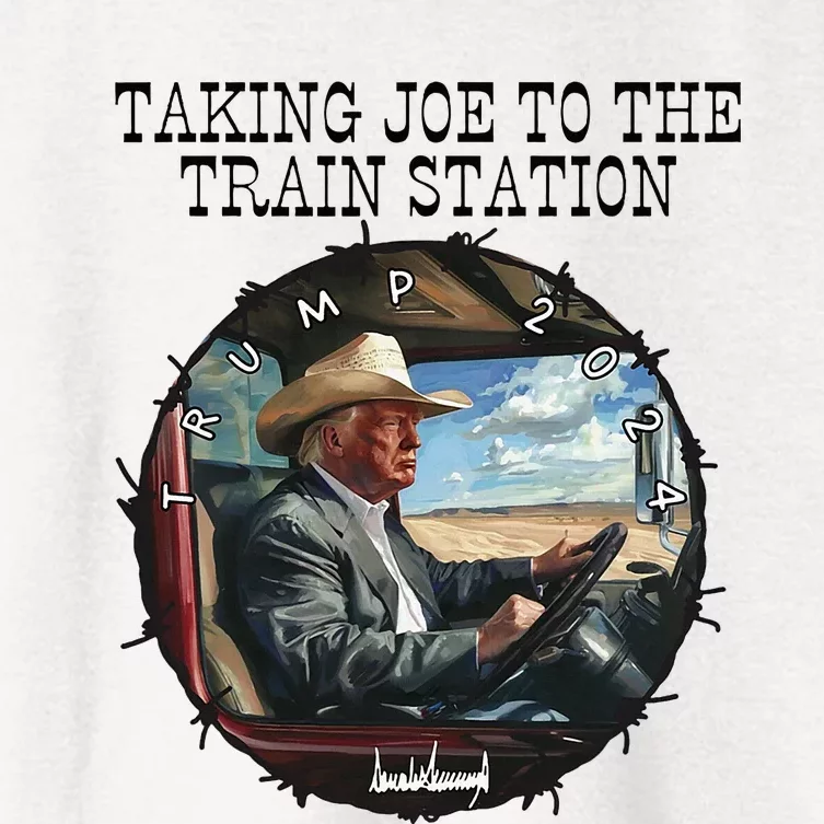 Taking Joe To The Train Station Trump 2024 Women's Crop Top Tee